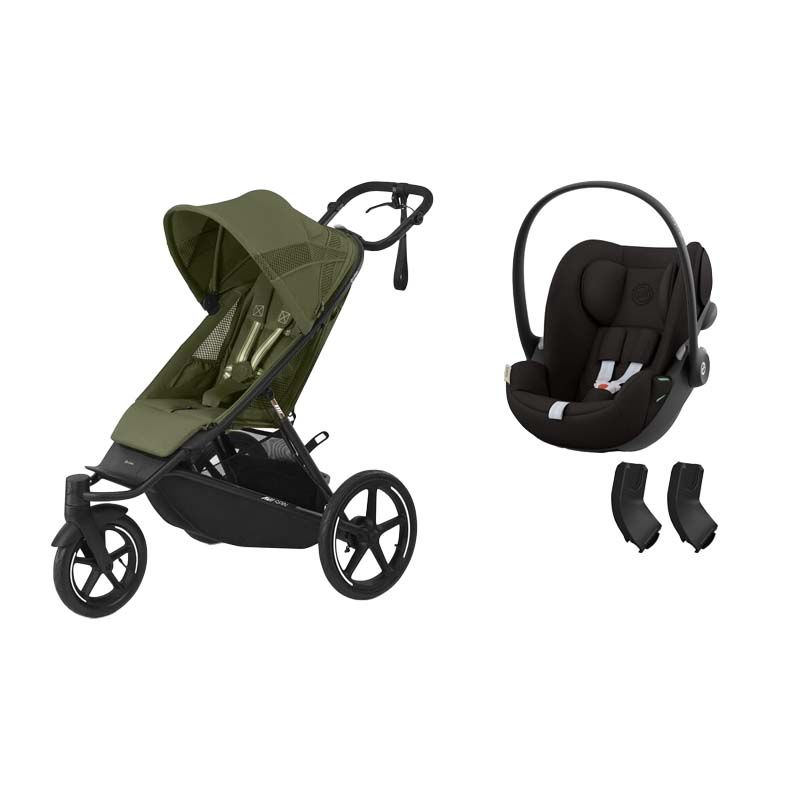 Poussette Duo Avi Spin Moss Green + Cloud G3 I-size Magic Black - cybex