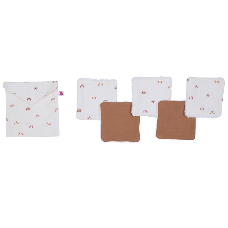 Lingettes Lavables Pochette Assortie Arc-en-ciel/ Camel Multicolore - bb&co