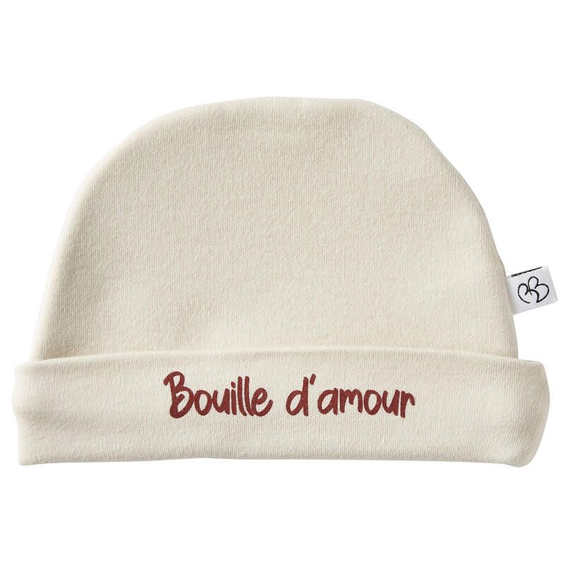 Bonnet Double Coton Bouille Damour Naissance Sable - bb&co