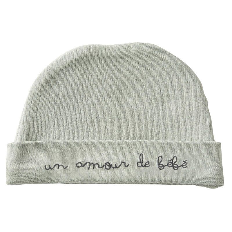 Bonnet Double Coton Un Amour De Bebe Naissance Vert De Gris - bb&co