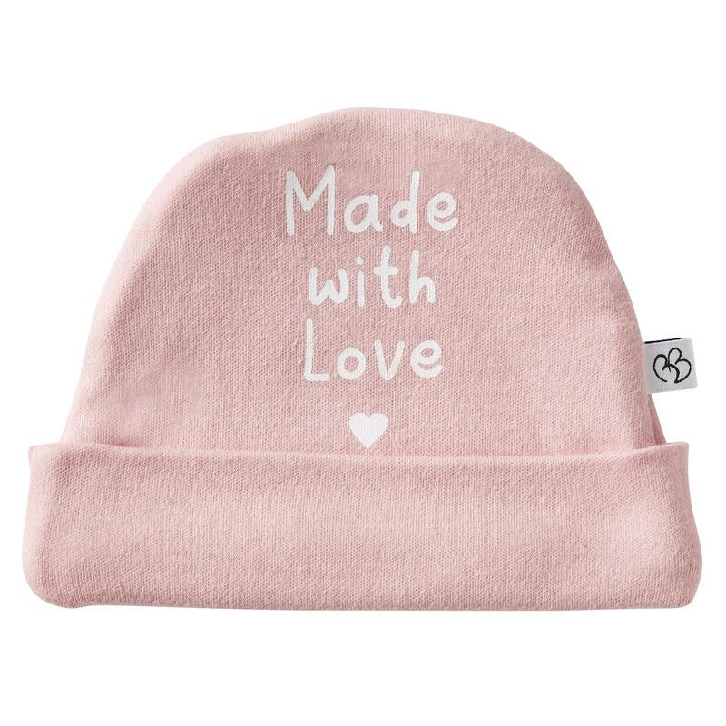 Bonnet Double Pur Coton Made With Love Naissance Rose Th - bb&co