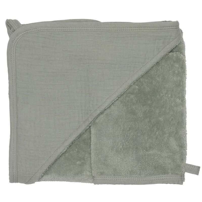 Cape De Bain + Gant Bambou 70x70cm Vert De Gris - bb&co