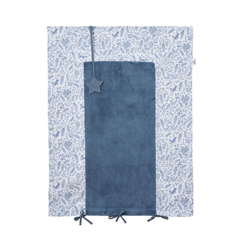 Housse De Matelas Foret Enchantee 60x80cm Blanc Bleu - bb&co