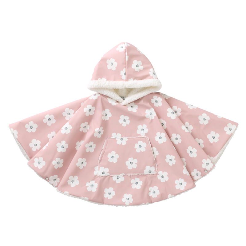 Cire Pour Bebe Impermeable Fleurs Sherpa 12-24m Rose Blanc - bb&co