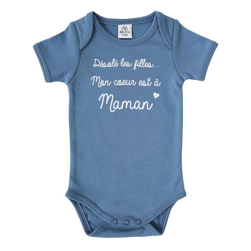 Body Mc Mon Coeur...maman 12m Pierre Bleue - bb&co