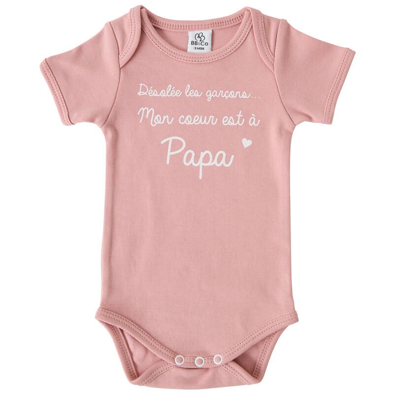 Body Mc Mon Coeur ...papa 6m Rose The - bb&co