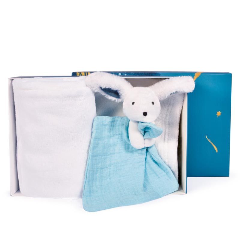 Plaid Et Doudou Happy Pop Doudou Sensoriel 10x70cm Blanc - doudou et compagnie