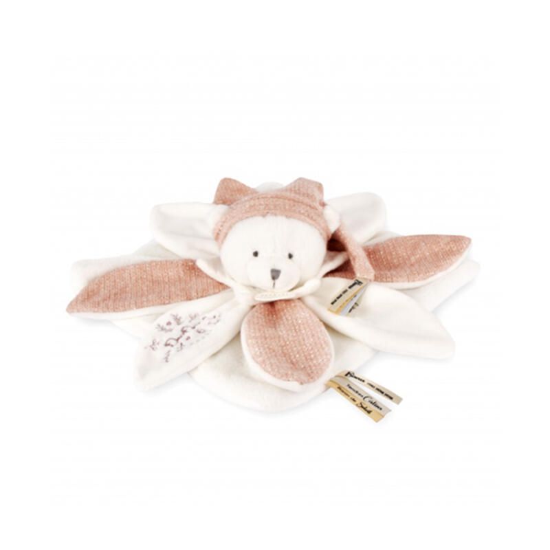 Ours Doudou Collector 25cm Blanc Rose - doudou et compagnie