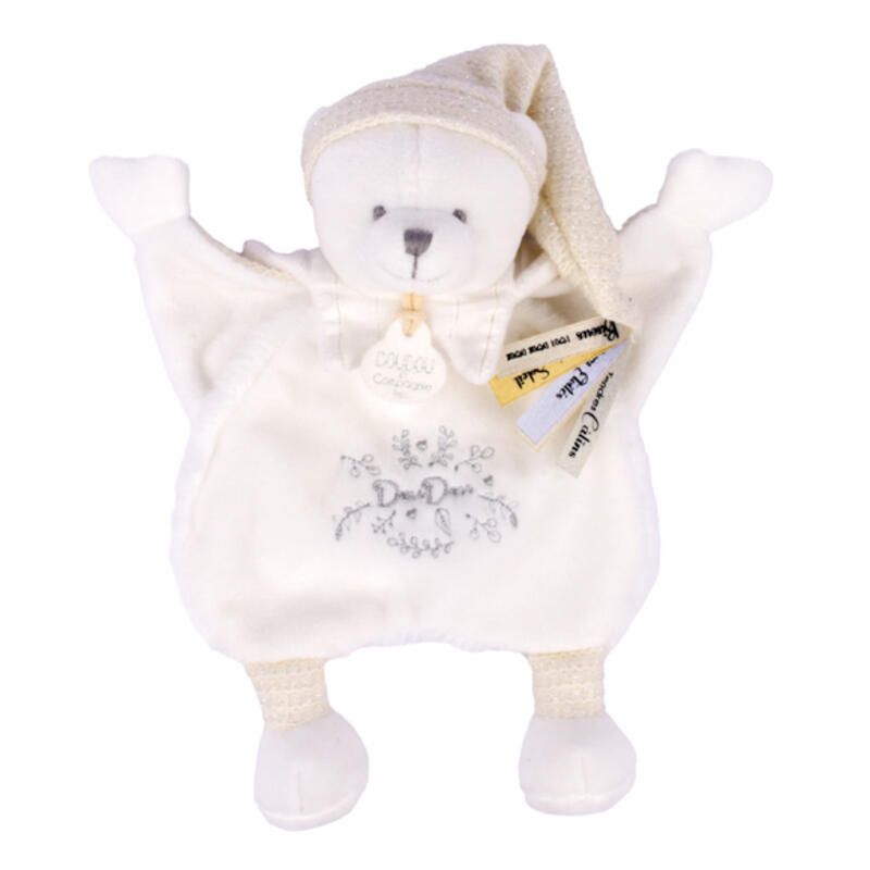 Ours Doudou Cape 25cm Blanc Creme - doudou et compagnie