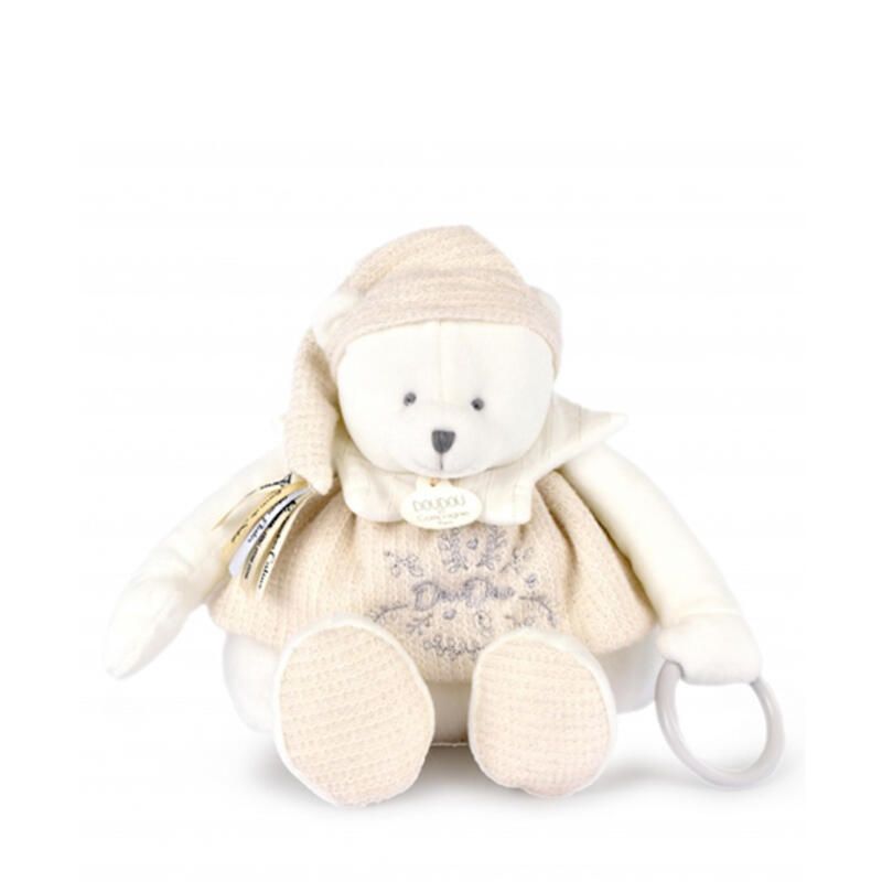 Ours Pantin Dactivites 30cm Blanc Creme - doudou et compagnie