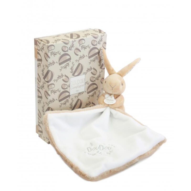 Doudou lapin mouchoir 10cm Beige - doudou et compagnie