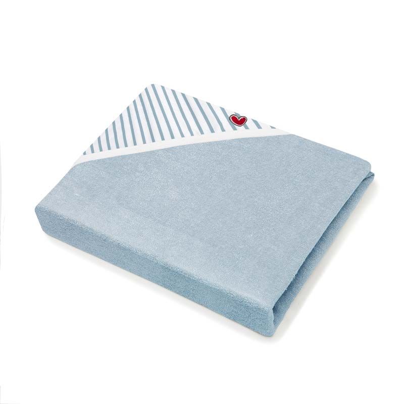 Serviette Papillon Bambou Blue Stripes 0m+ Blanc Bleu - babytolove