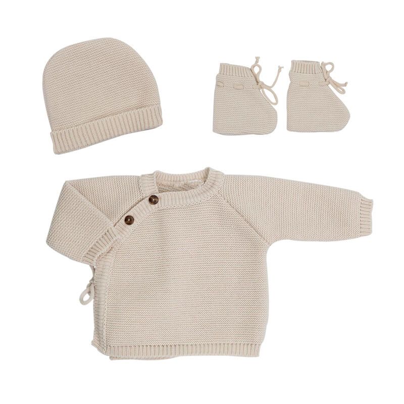 Brassiere Bonnet Chausson 0-1m Sable - trois kilos sept