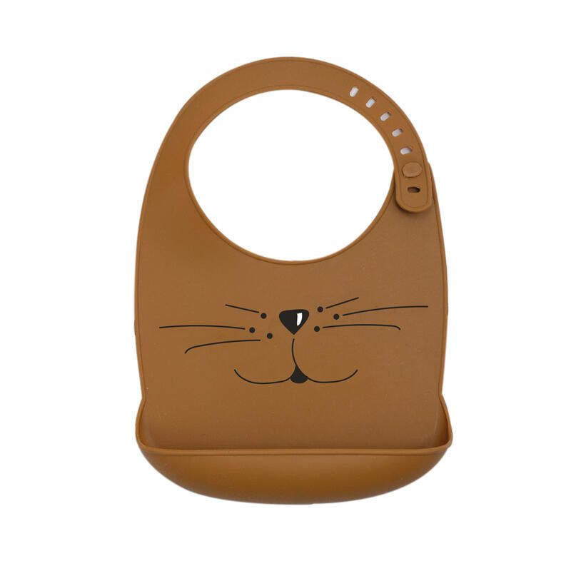 Bavoir Silicone Chat-caramel - 18x28cm 18x28cm Caramel - trois kilos sept