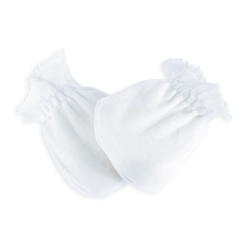 Paire De Moufles Coton Blanc - trois kilos sept