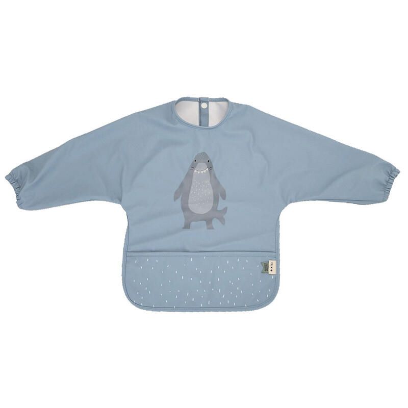 Bavoir A Manches Impermeable Mr. Shark Bleu - trixie