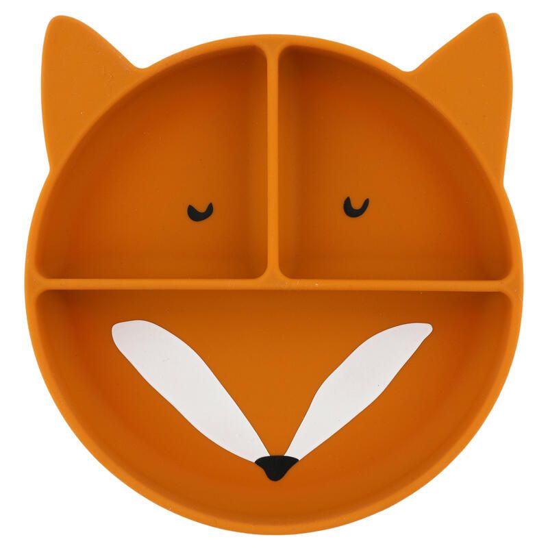 Assiette Avec Ventouse En Silicone Et Compartiments Orange Trixie Mr. Fox - trixie