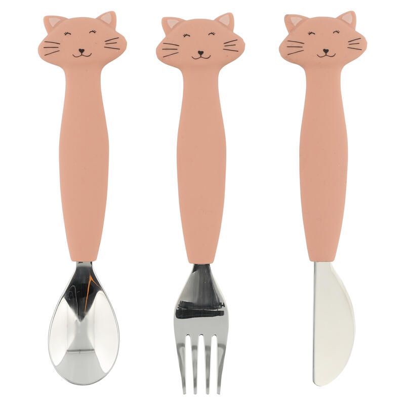 Couverts 3 Pieces En Silicone Rose Trixie Mrs. Cat - trixie