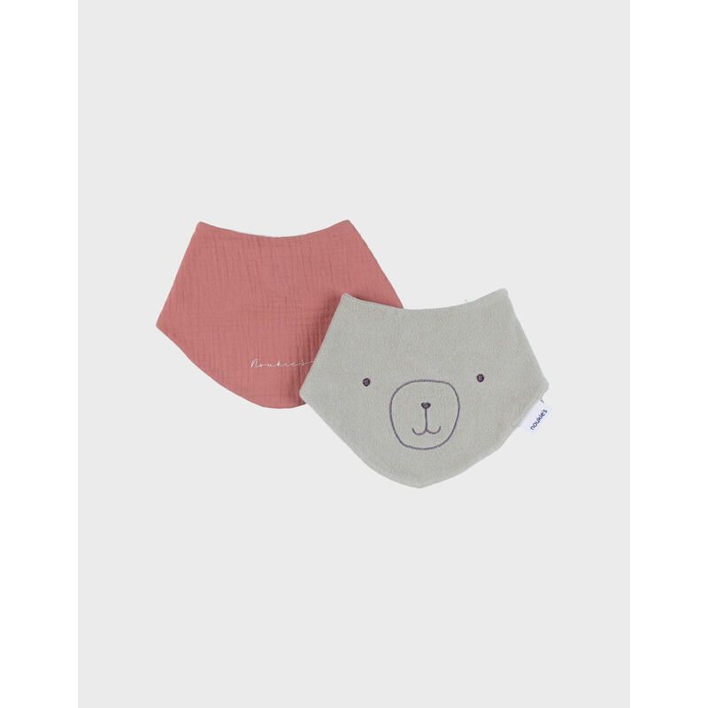 Bavoirs Bandana Eponge Gaze De Coton Bio X2 Fluffy, Orso Lily - noukie 's