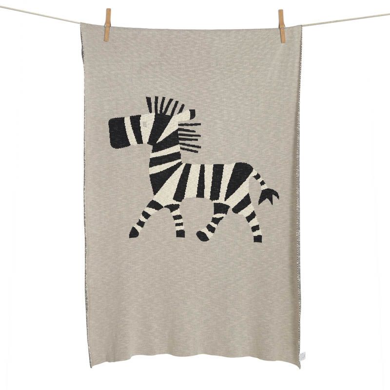 Couverture De Lit En Tricot Zebre Beige/Noir Quax Tricot - quax