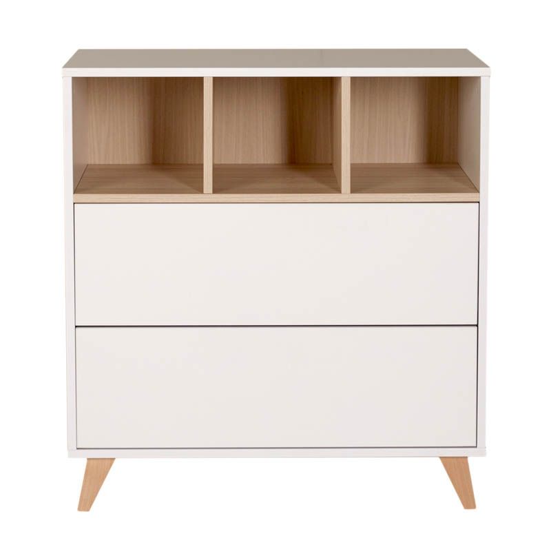 Commode 3 niches 2 tiroirs Loft Blanc - quax
