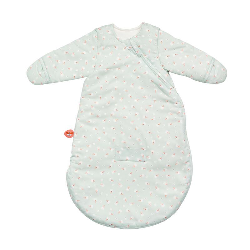 Gigoteuse Popeline Et Mouffles Mila, Zo Lana 60cm Vert Avec Imprime - nattou