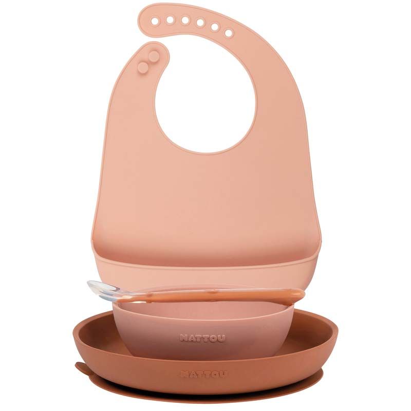 Coffret De Repas 4 Pieces Rose - nattou