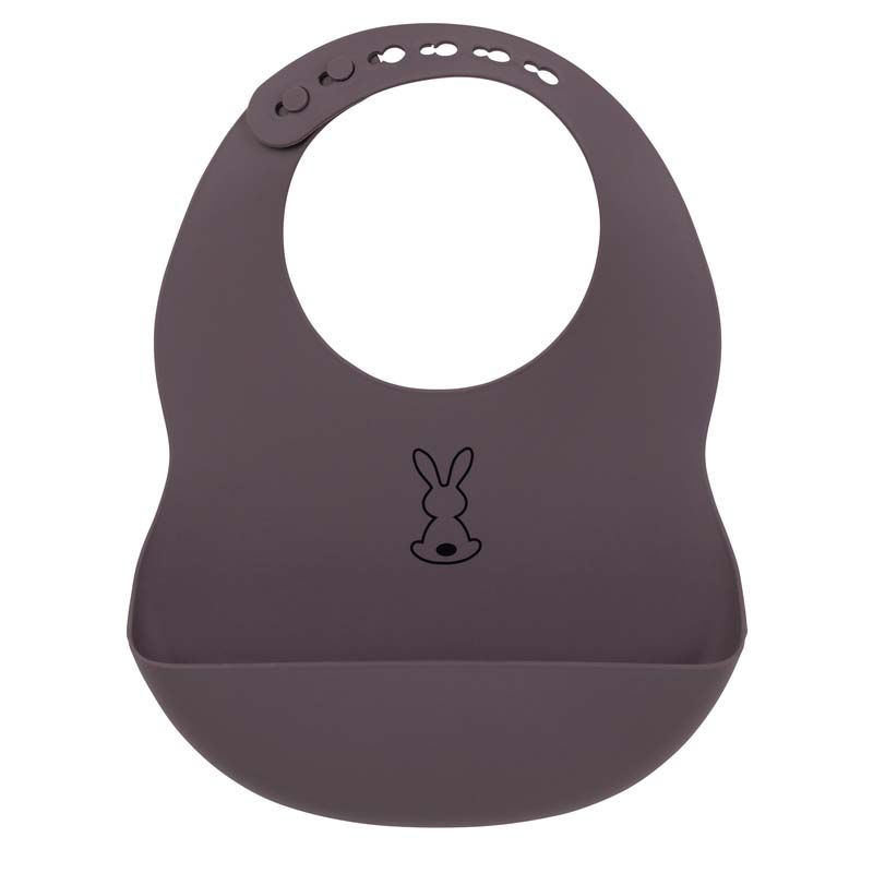 Bavoir en silicone imprimé lapin Gris - nattou