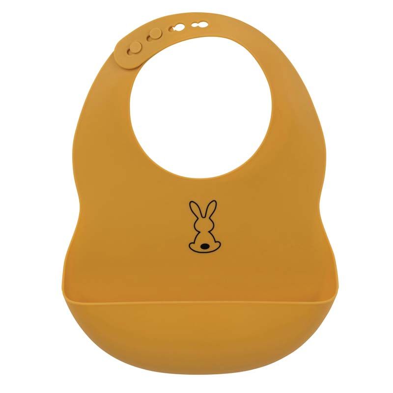 Bavoir en silicone imprimé lapin Ocre - nattou