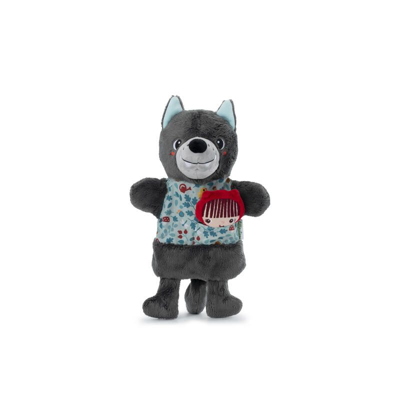 Le Loup Marionnette A Main Louis Gris Bleu - lilliputiens