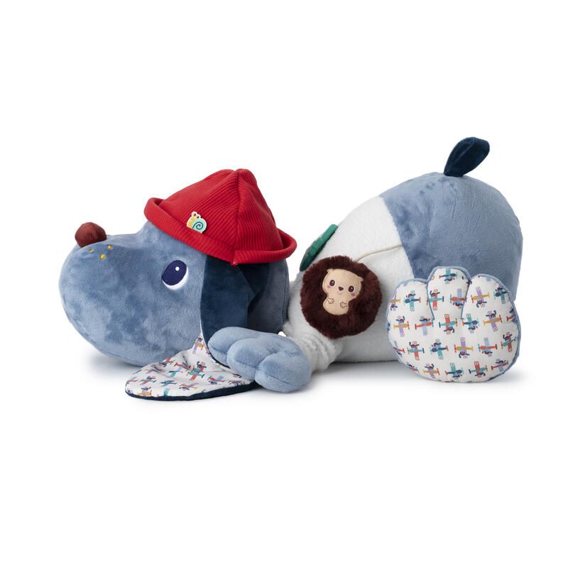 Grand Chien Dactivites A Poches Jules 06m Bleu Blanc Rouge - lilliputiens