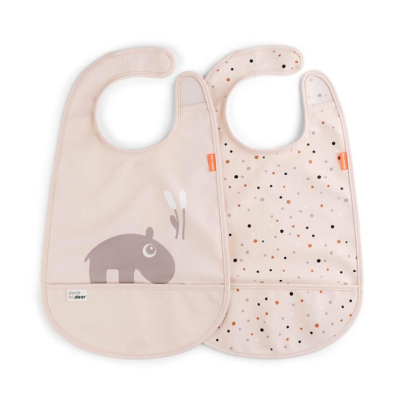 Bavoirs Velcro Ozzo X2 Rose - done by deer