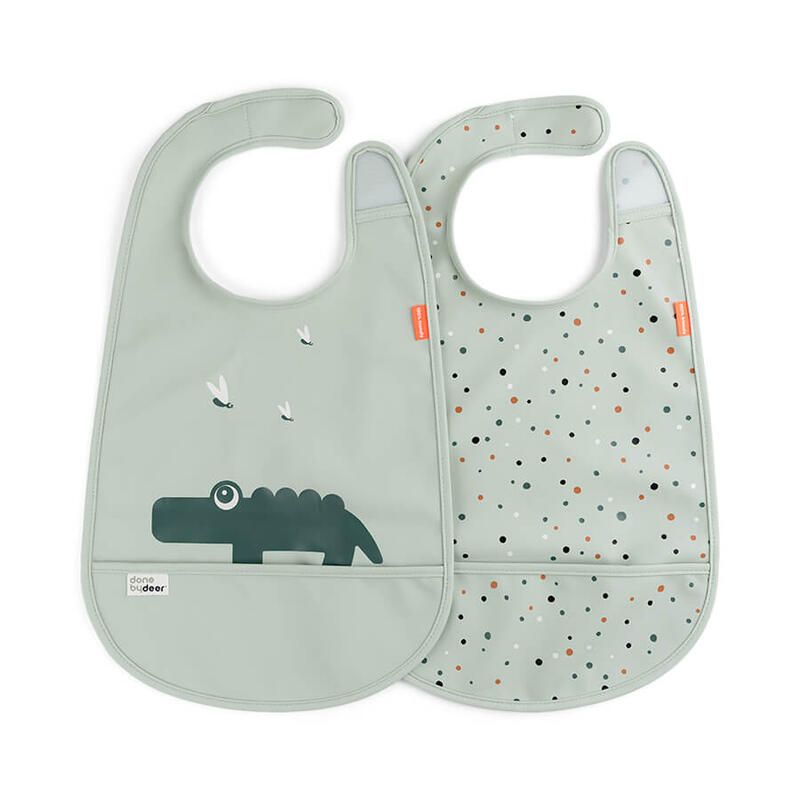 Bavoirs Velcro Croco X2 Vert - done by deer
