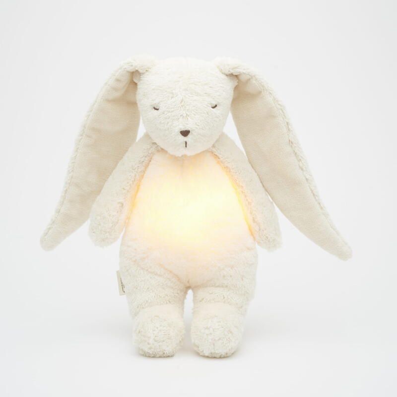 Veilleuse Lapin Nature Bio Avec Sons Lumieres Blanc Polaire - moonie