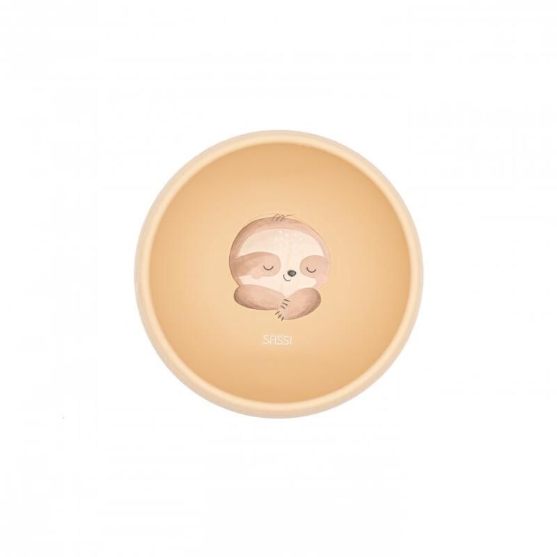 Bol en silicone à ventouse Gnawy le paresseux Beige - sassi