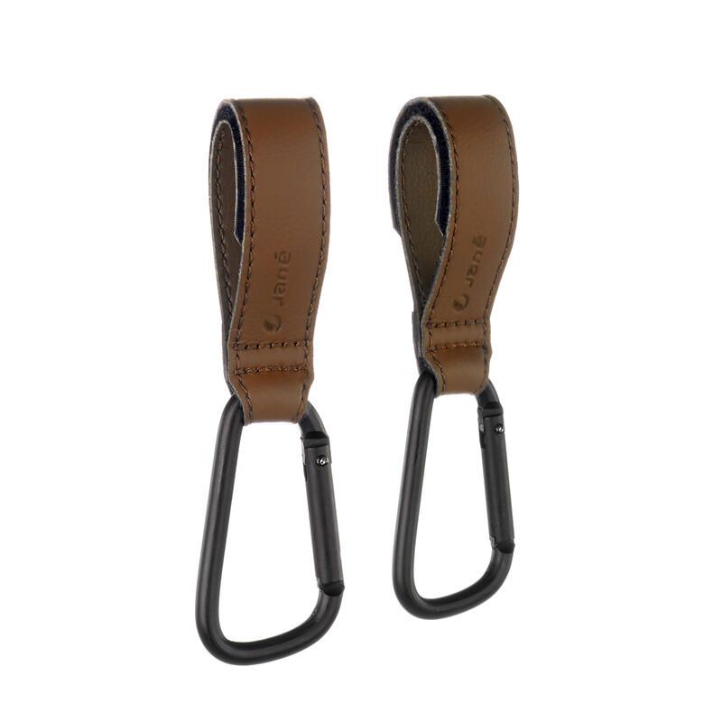 Mini Mousquetons Simili X2 Brown Leather - jane