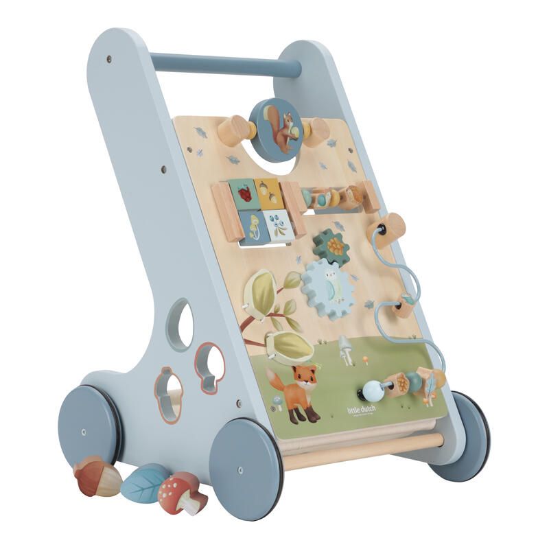 Chariot De Marche Forest Friends Bleu Marron Jaune Beige Vert M - little dutch