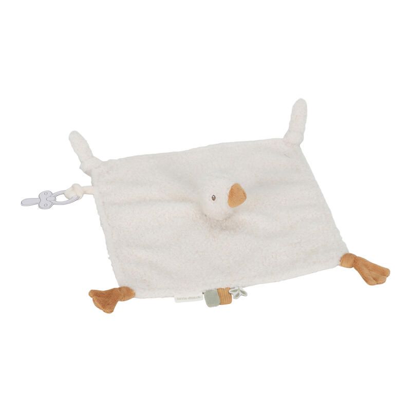 Doudou Carre Oie Newborn Natural - little dutch