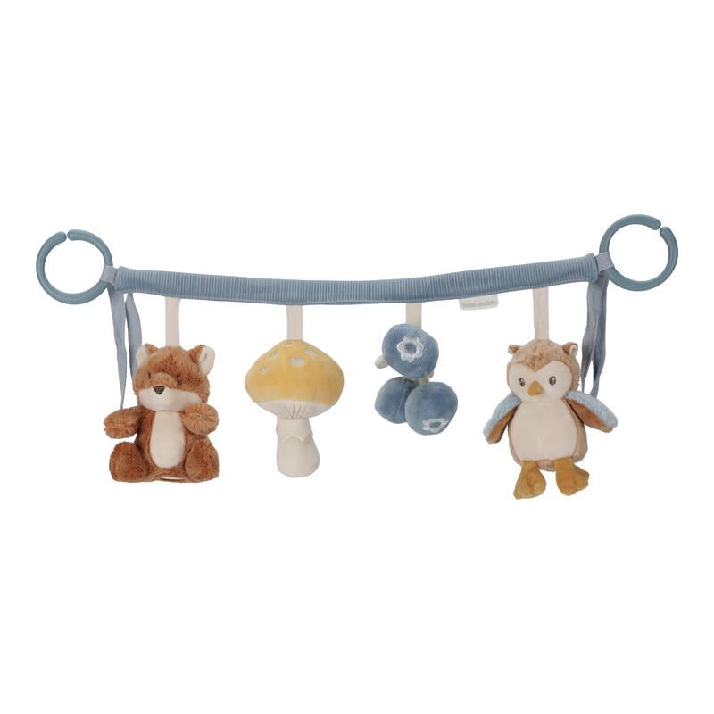 Chaine Activites Pour Poussette Forest Friends Bleu Marron Jaune Beige Multic - little dutch