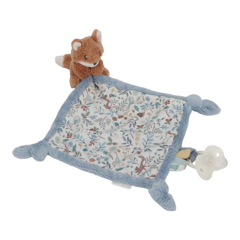 Doudou Carre Renard Forest Friends Bleu Marron Multicolore - little dutch