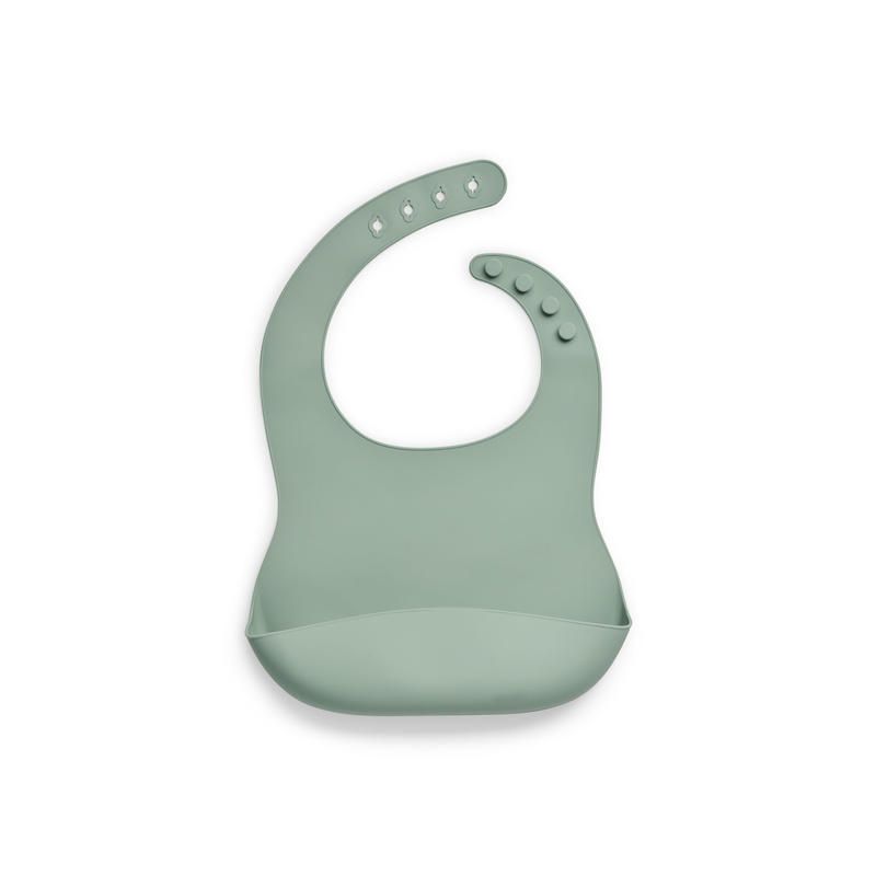 Bavoir Silicone Basics Ash Green - jollein