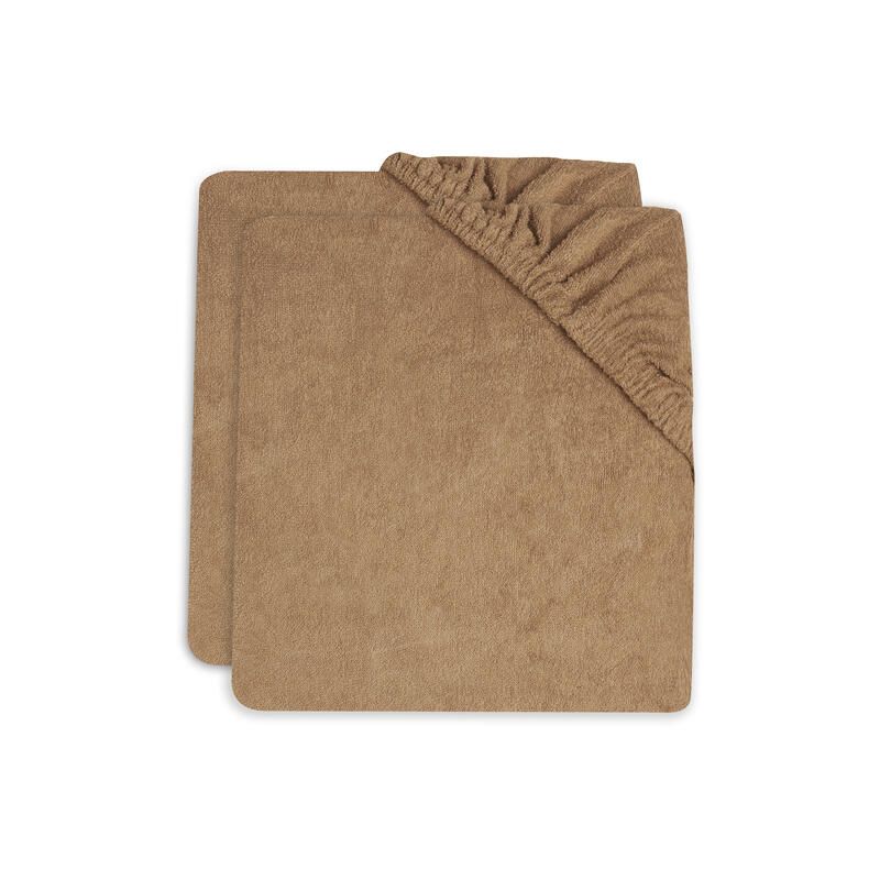 Lot de 2 housses de matelas à langer éponge Biscuit - jollein