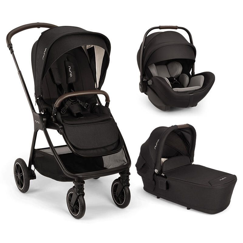 Poussette Trio Triv Next + Siège auto Arra Flex + Nacelle Lytl Caviar - nuna