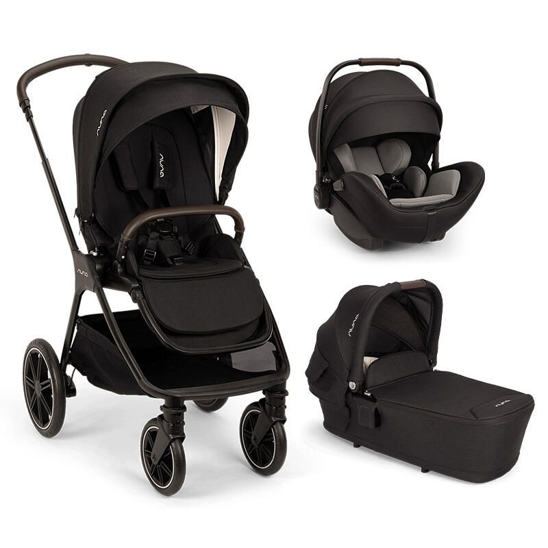 Poussette Trio Triv LX + Siège auto Arra Flex 2 + Nacelle Lytl Caviar - nuna