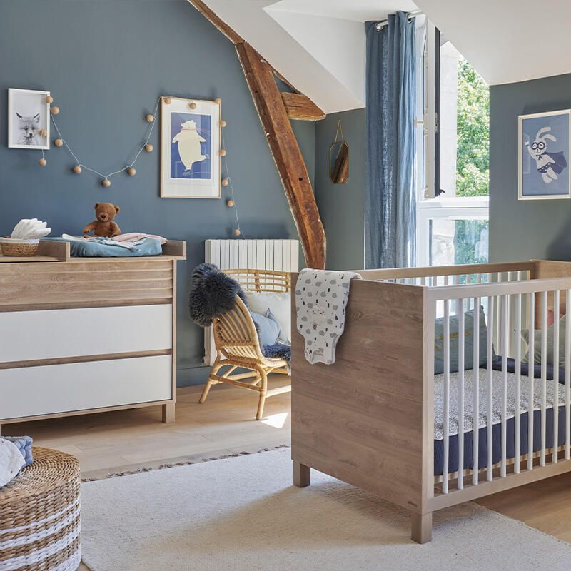 Chambre Duo Achille Lit bébé évolutif 70x140cm + Commode - galipette