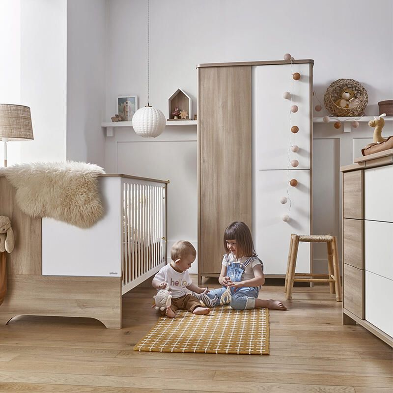Chambre Trio Sacha Lit bébé évolutif 70x140cm + Commode + Armoire - galipette