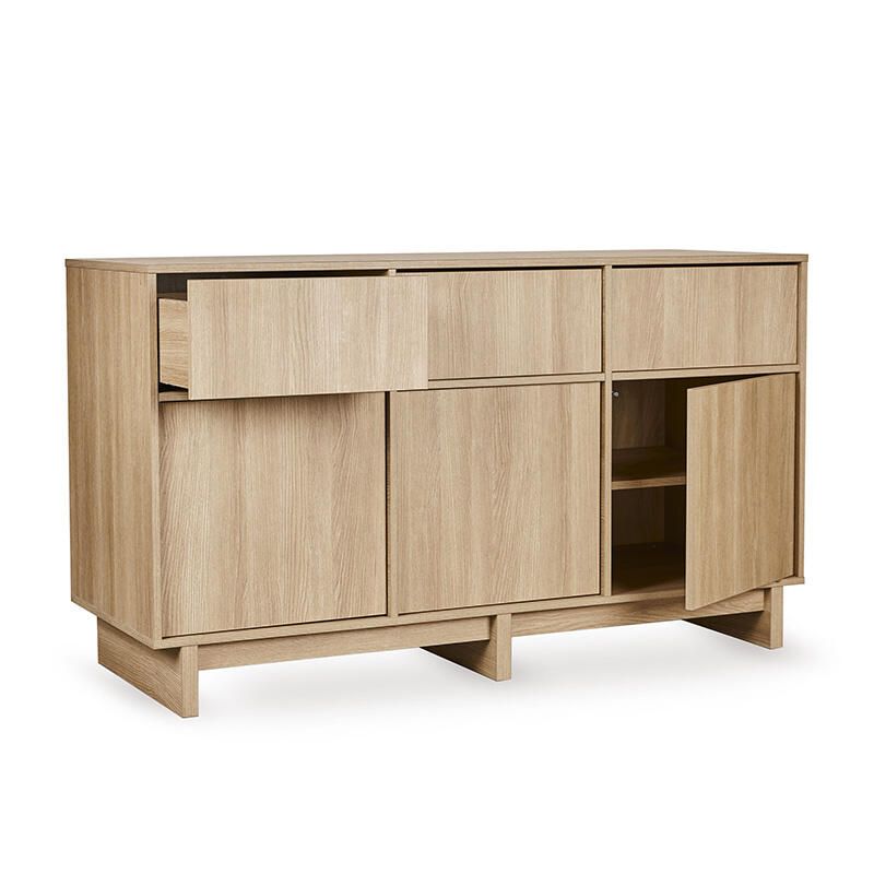 Commode XL 3 tiroirs 3 portes Kyo Honey Ash - quax