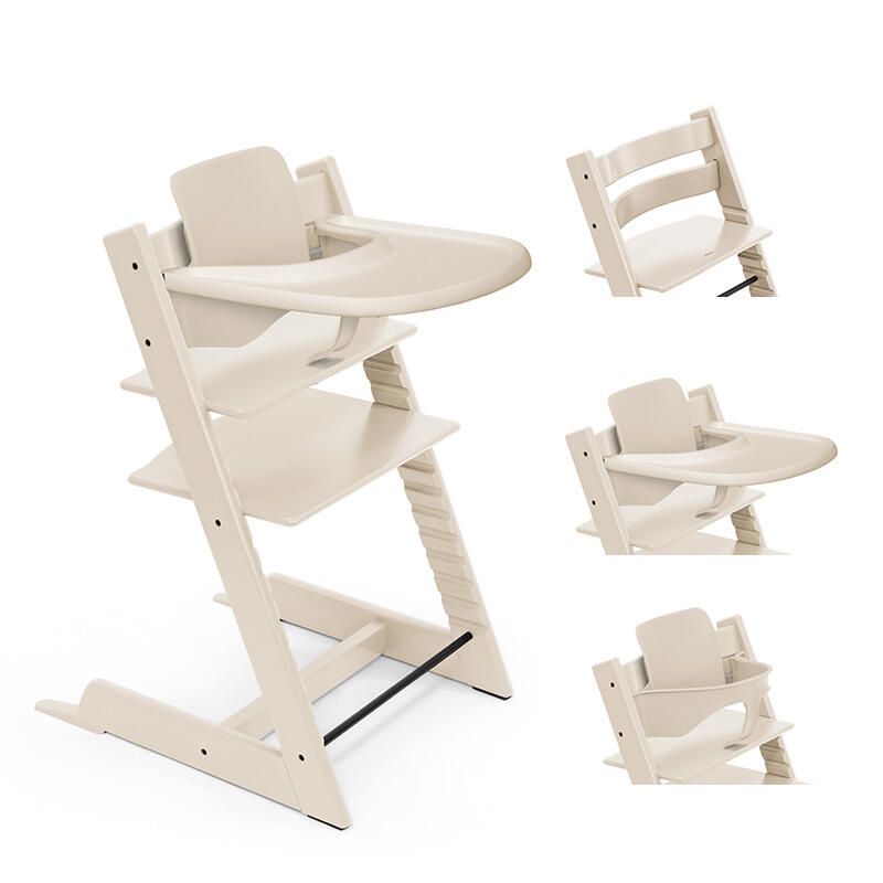 Chaise haute Tripp Trapp + Baby Set + Plateau Vanilla White - stokke