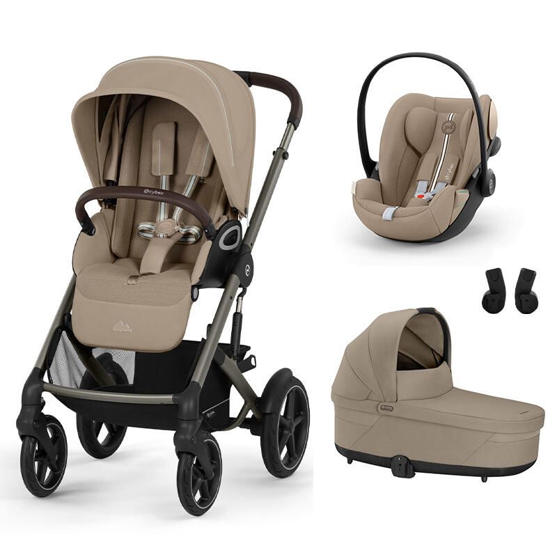 Poussette Trio Talos S Lux + Siège auto Cloud G3 Plus + Nacelle S Lux Almond Beige - cybex