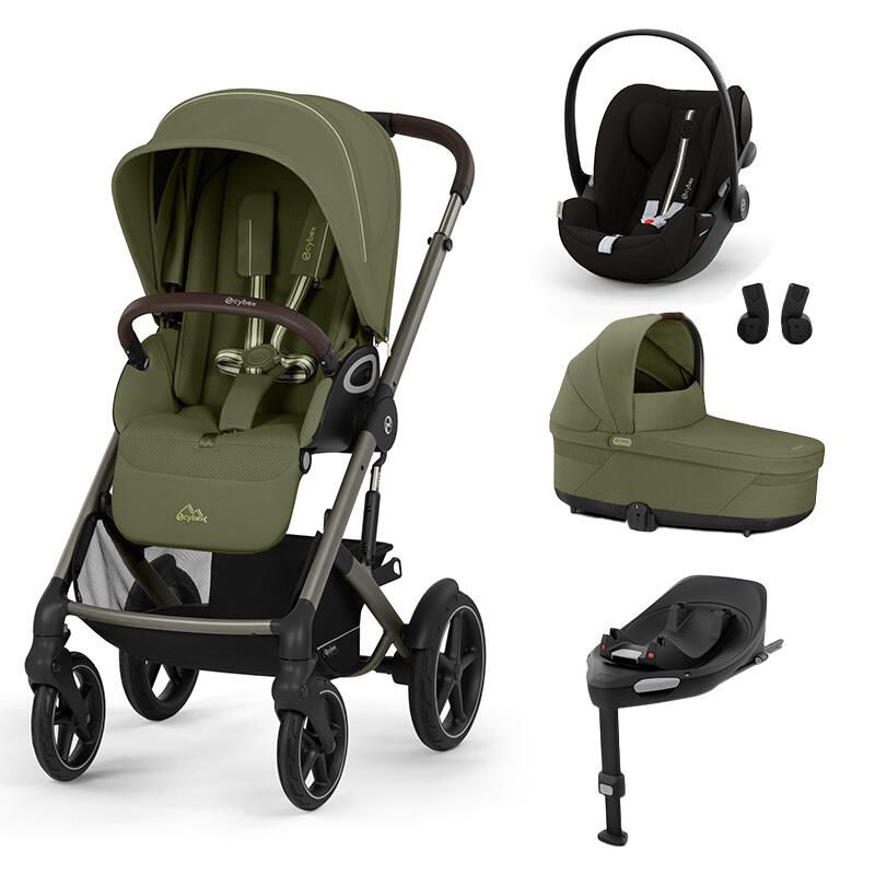 Poussette Trio Talos S Lux + Siège auto Cloud G3 Plus + Nacelle S Lux + Base G3 Set M Moss Green - cybex